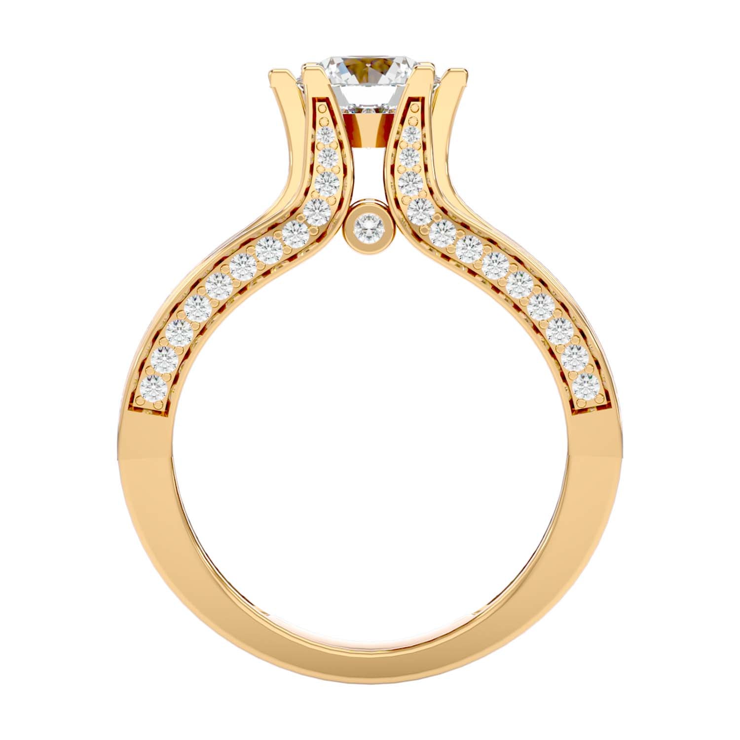 Solitaire Engagement Lab Diamond Ring 18 Karat Yellow Gold Dina 50 Pointer Lab Diamond Ring Fiona Diamonds