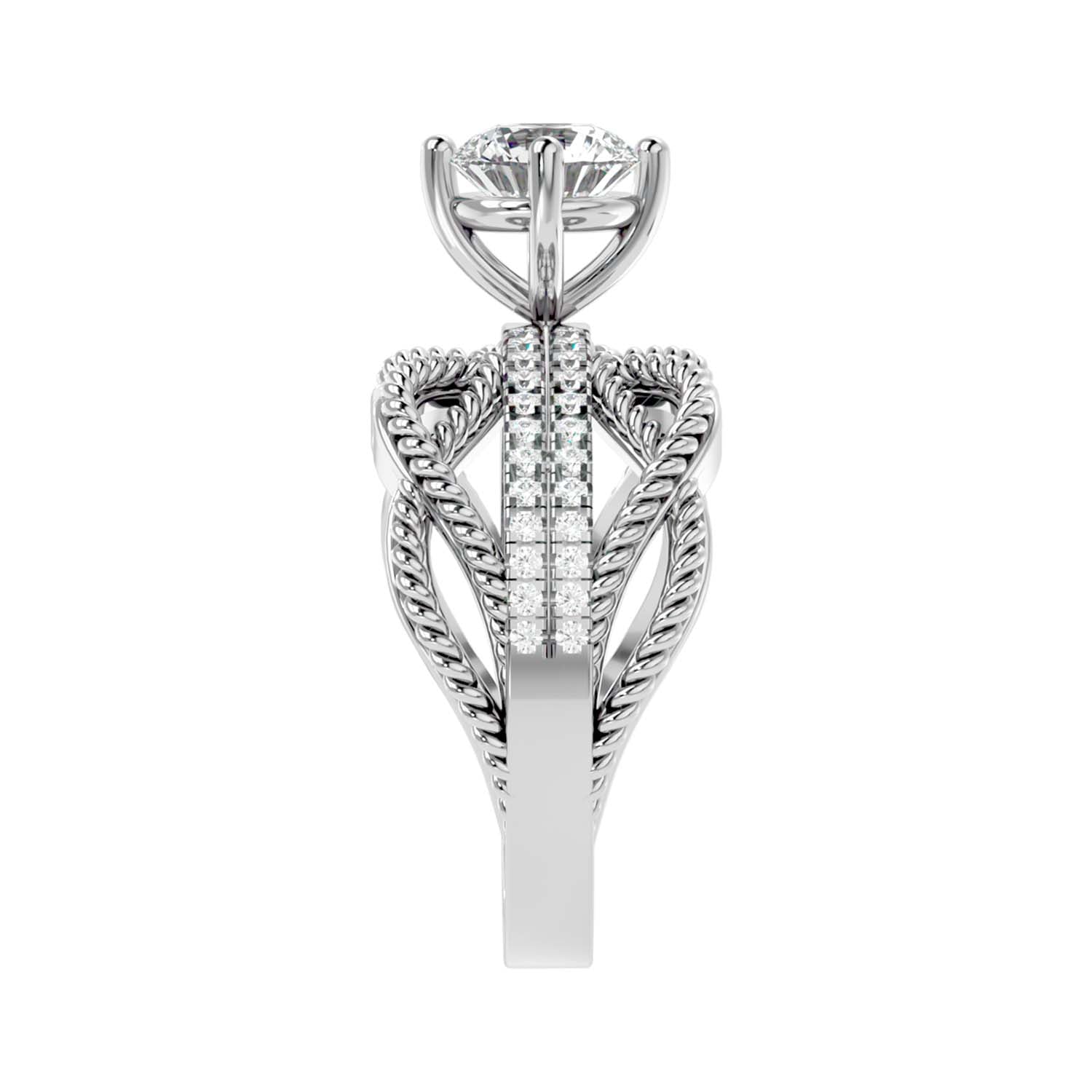 Solitaire Engagement Lab Diamond Ring 18 Karat white Gold Bruni 55 Pointer Lab Diamond Ring Fiona Diamonds