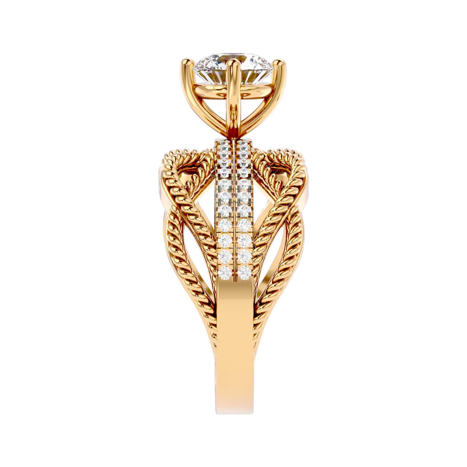 Solitaire Engagement Lab Diamond Ring 18 Karat Yellow Gold Bruni 55 Pointer Lab Diamond Ring Fiona Diamonds