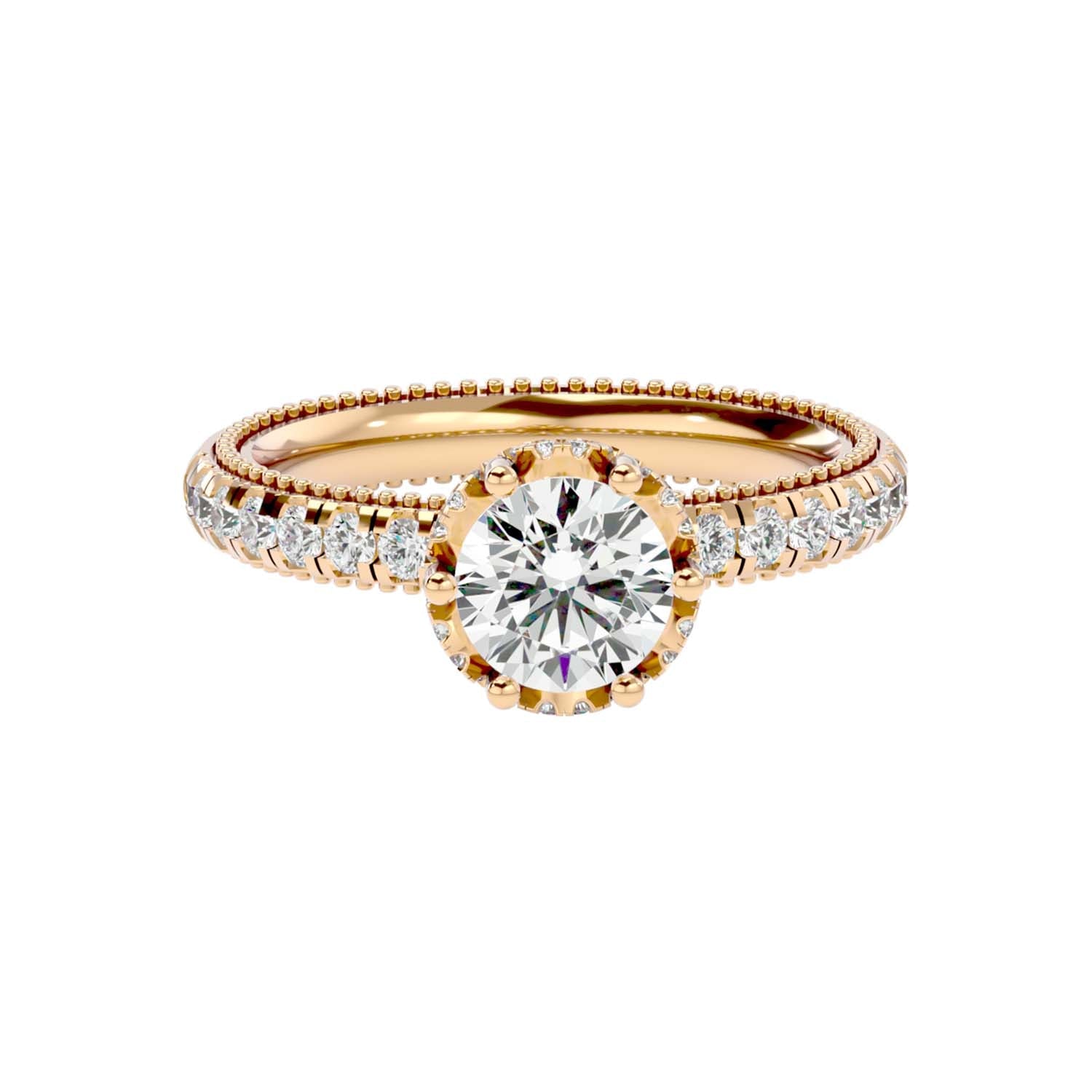 Solitaire Engagement Lab Diamond Ring 18 Karat Yellow Gold Zarif 60 Pointer Lab Diamond Ring Fiona Diamonds