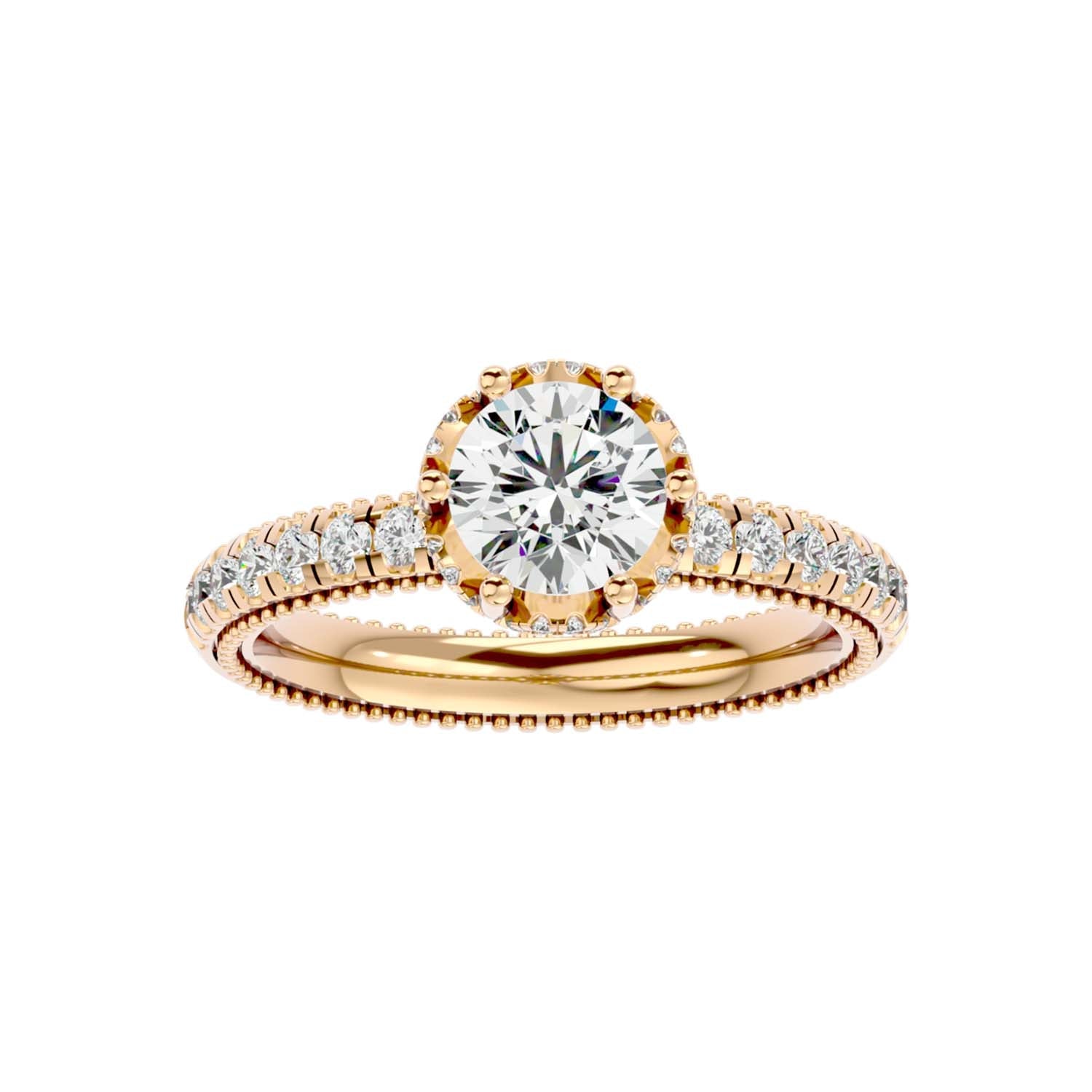Solitaire Engagement Lab Diamond Ring 18 Karat Yellow Gold Zarif 60 Pointer Lab Diamond Ring Fiona Diamonds