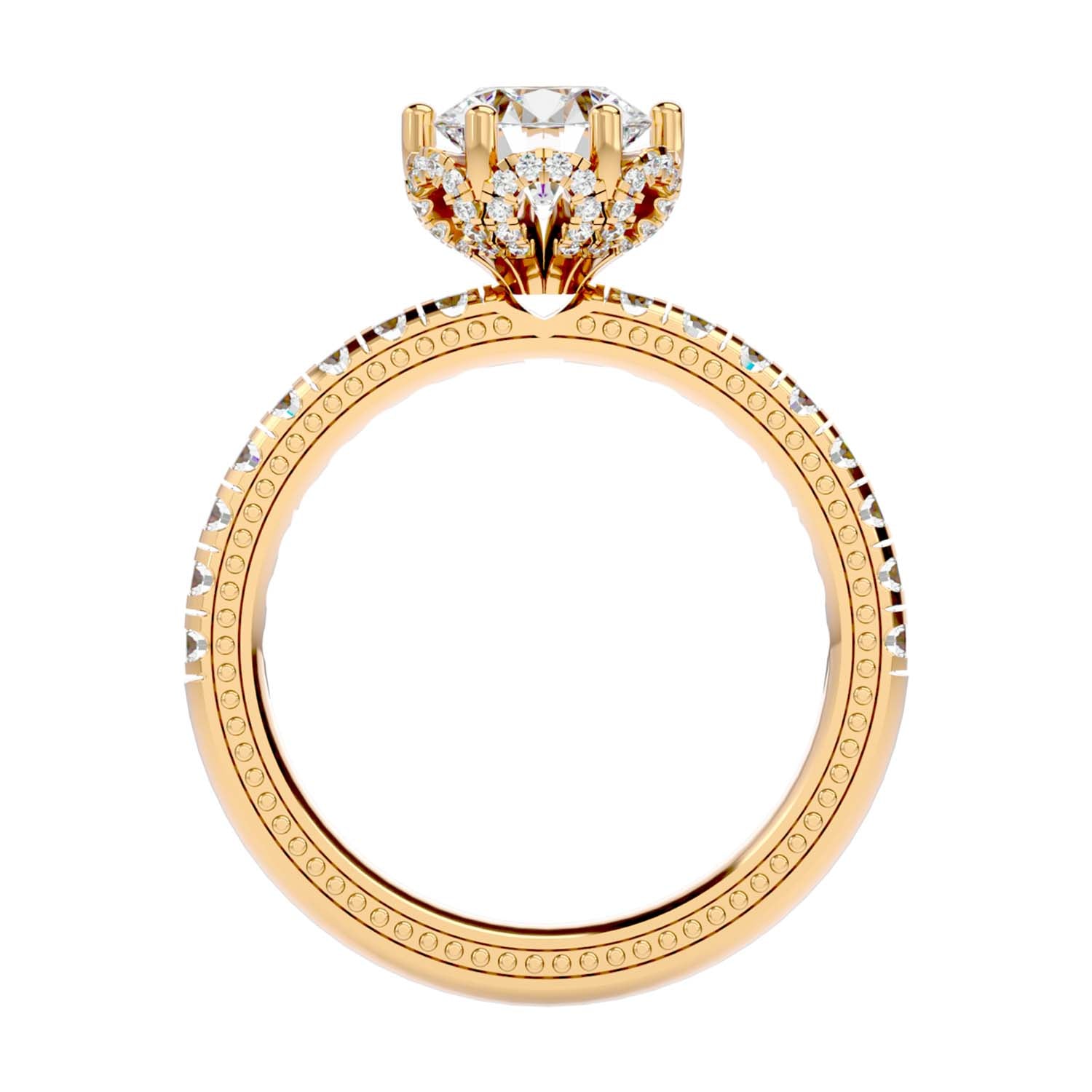 Solitaire Engagement Lab Diamond Ring 18 Karat Yellow Gold Zarif 60 Pointer Lab Diamond Ring Fiona Diamonds