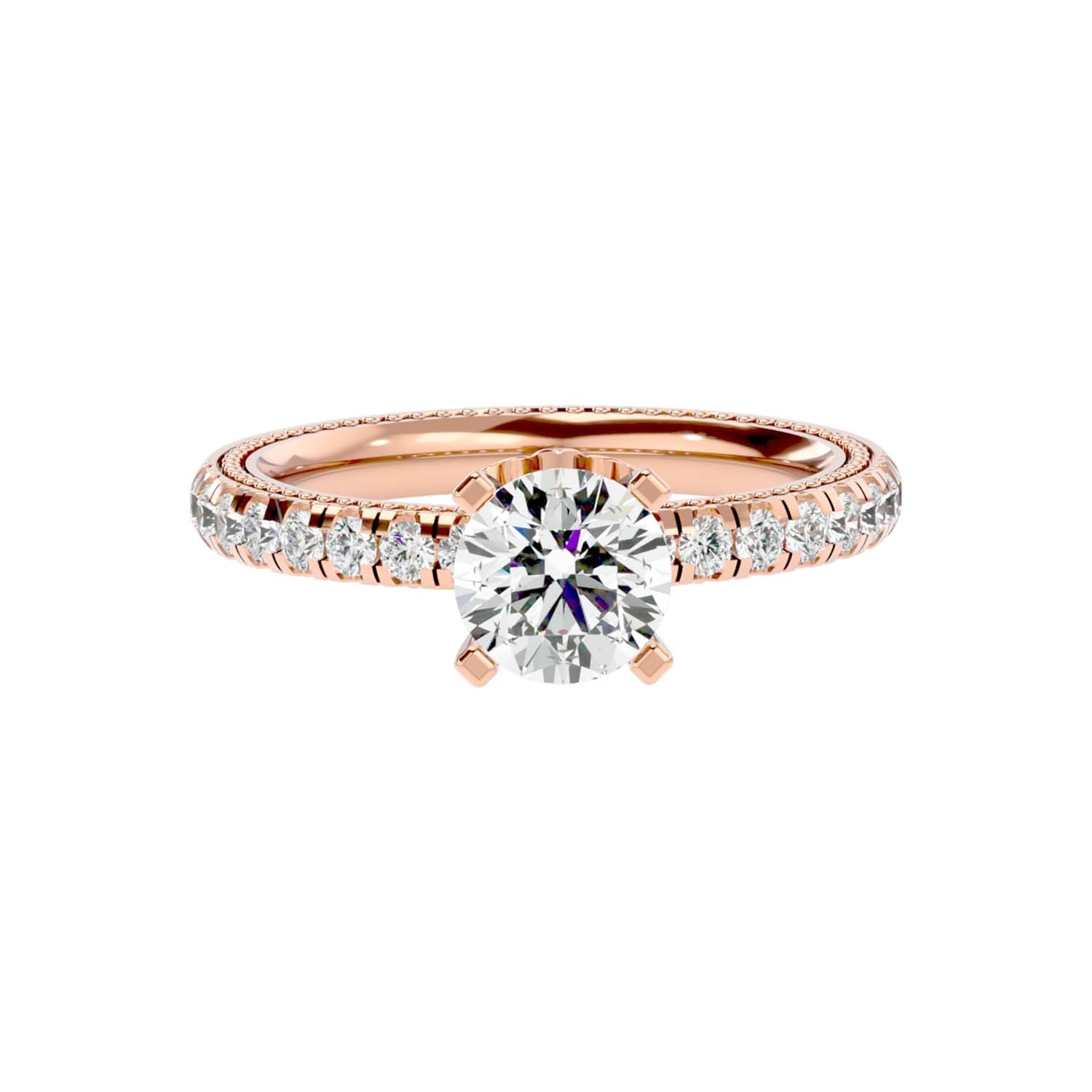 Solitaire Engagement Lab Diamond Ring 18 Karat rose Gold Steffi 60 Pointer Lab Diamond Ring Fiona Diamonds