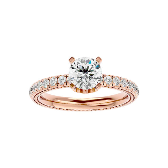 Load image into Gallery viewer, Solitaire Engagement Lab Diamond Ring 18 Karat rose Gold Steffi 60 Pointer Lab Diamond Ring Fiona Diamonds
