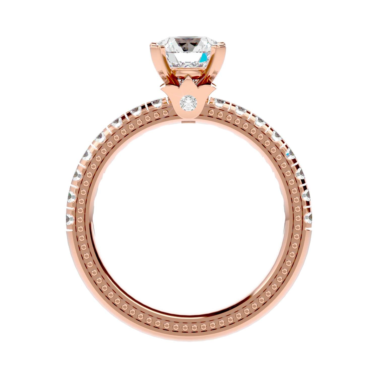 Solitaire Engagement Lab Diamond Ring 18 Karat rose Gold Steffi 60 Pointer Lab Diamond Ring Fiona Diamonds