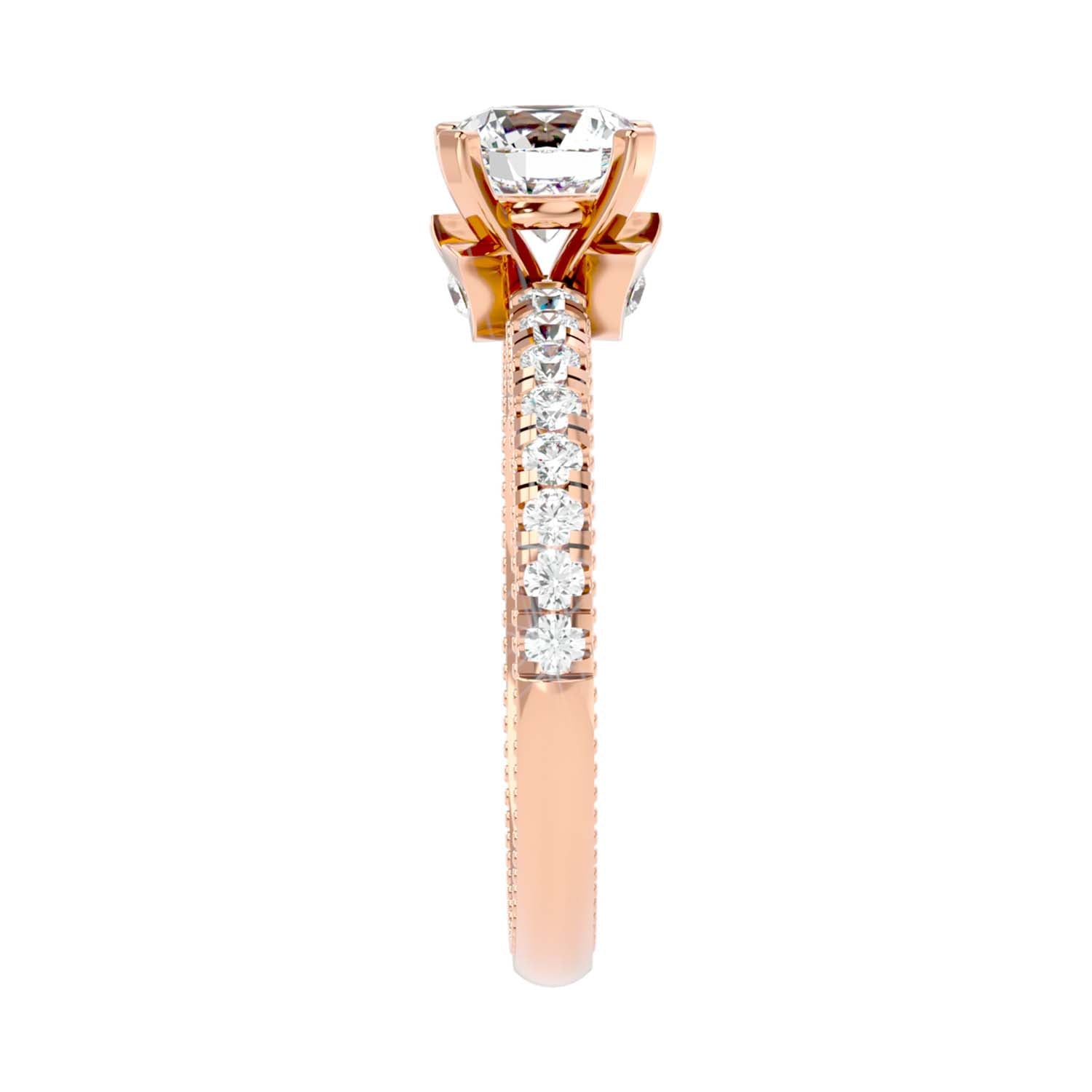 Solitaire Engagement Lab Diamond Ring 18 Karat rose Gold Steffi 60 Pointer Lab Diamond Ring Fiona Diamonds
