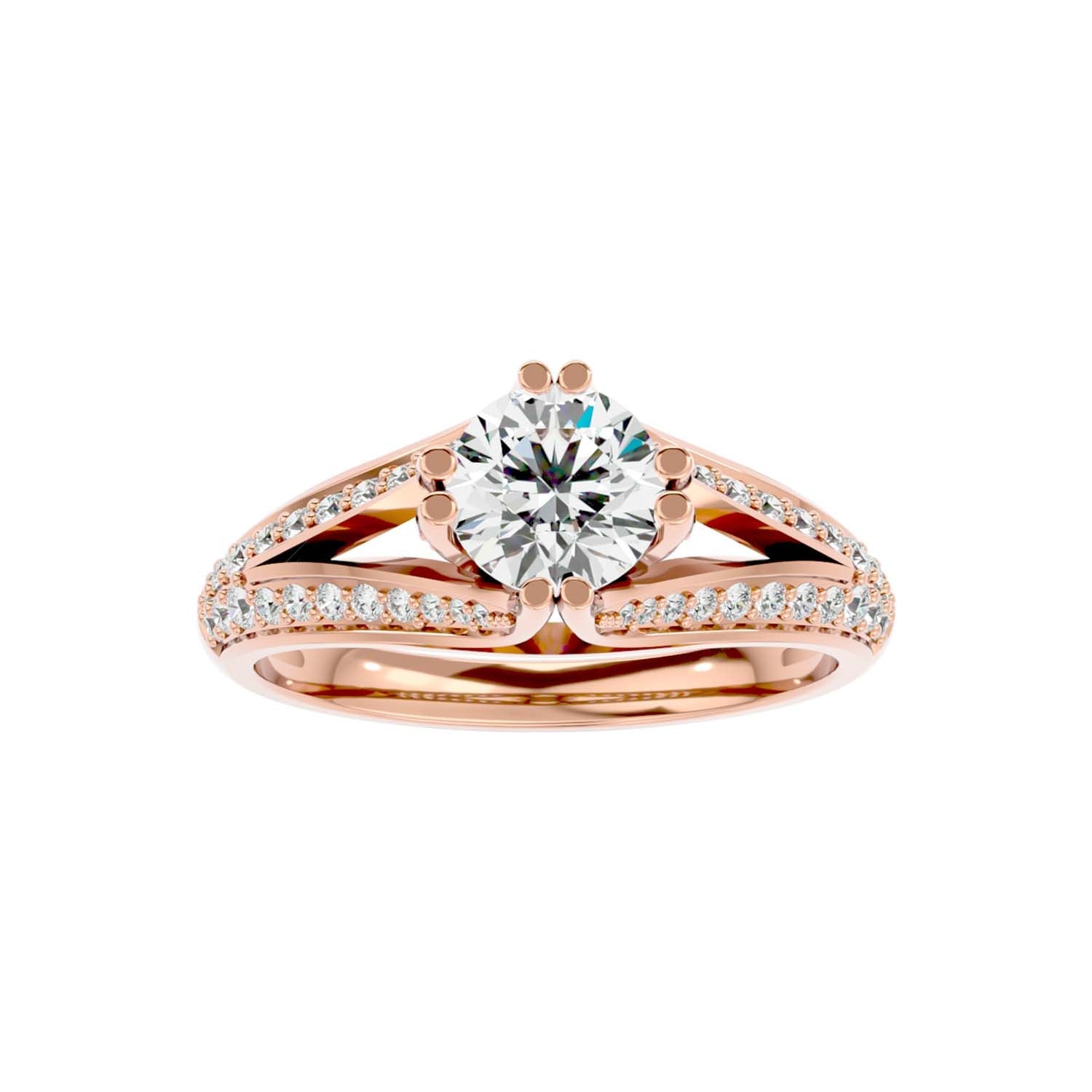 Solitaire Engagement Lab Diamond Ring 18 Karat Rose Gold Breit 60 Pointer Lab Diamond Ring Fiona Diamonds