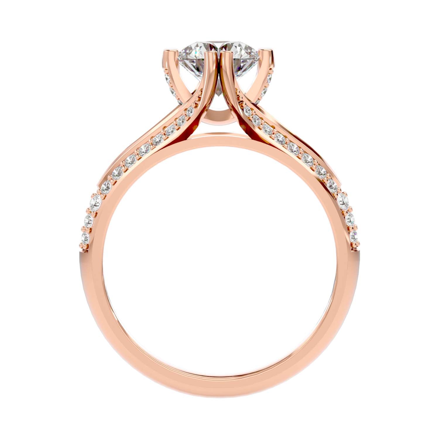Solitaire Engagement Lab Diamond Ring 18 Karat Rose Gold Breit 60 Pointer Lab Diamond Ring Fiona Diamonds