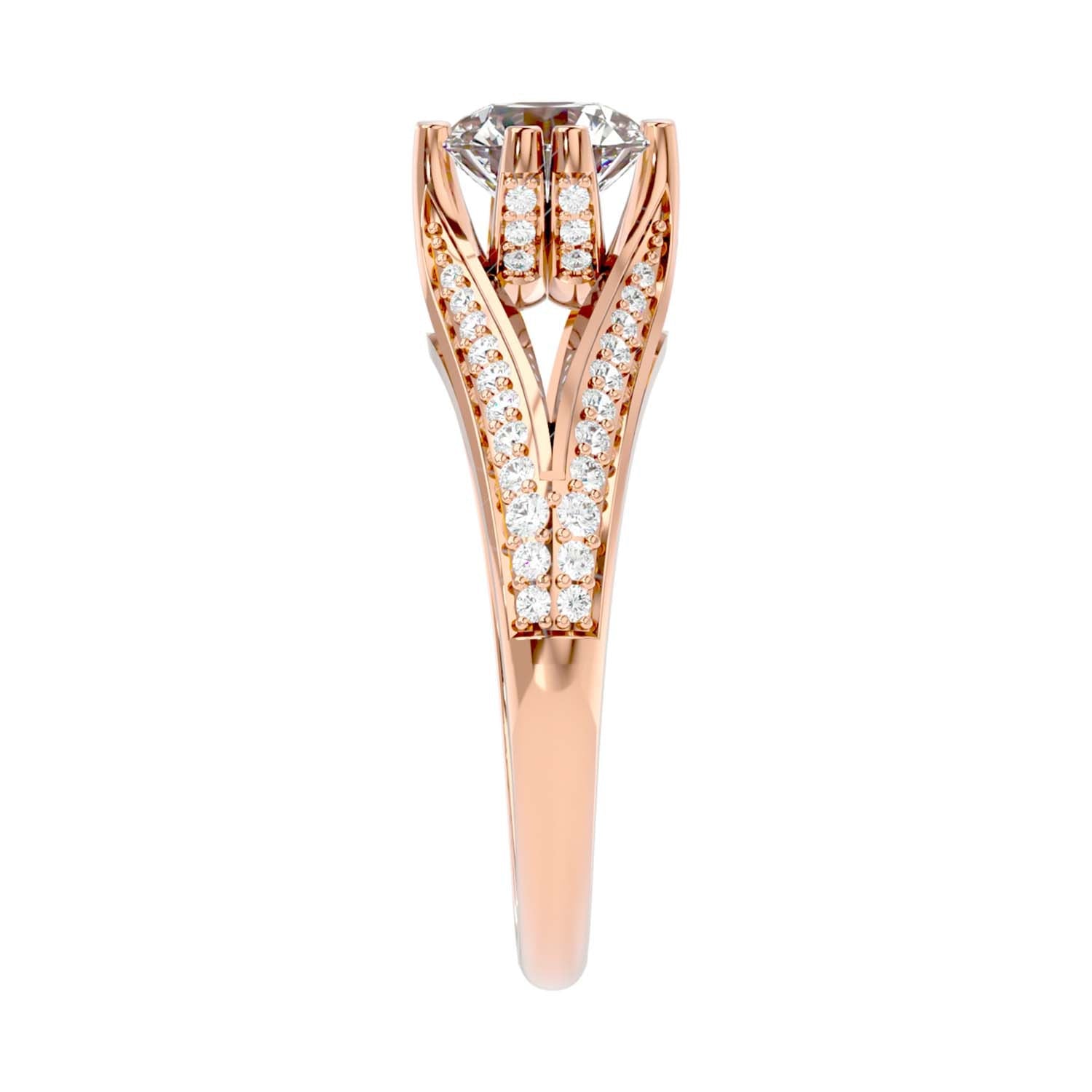Solitaire Engagement Lab Diamond Ring 18 Karat Rose Gold Breit 60 Pointer Lab Diamond Ring Fiona Diamonds