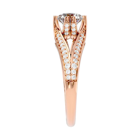 Solitaire Engagement Lab Diamond Ring 18 Karat Rose Gold Breit 60 Pointer Lab Diamond Ring Fiona Diamonds