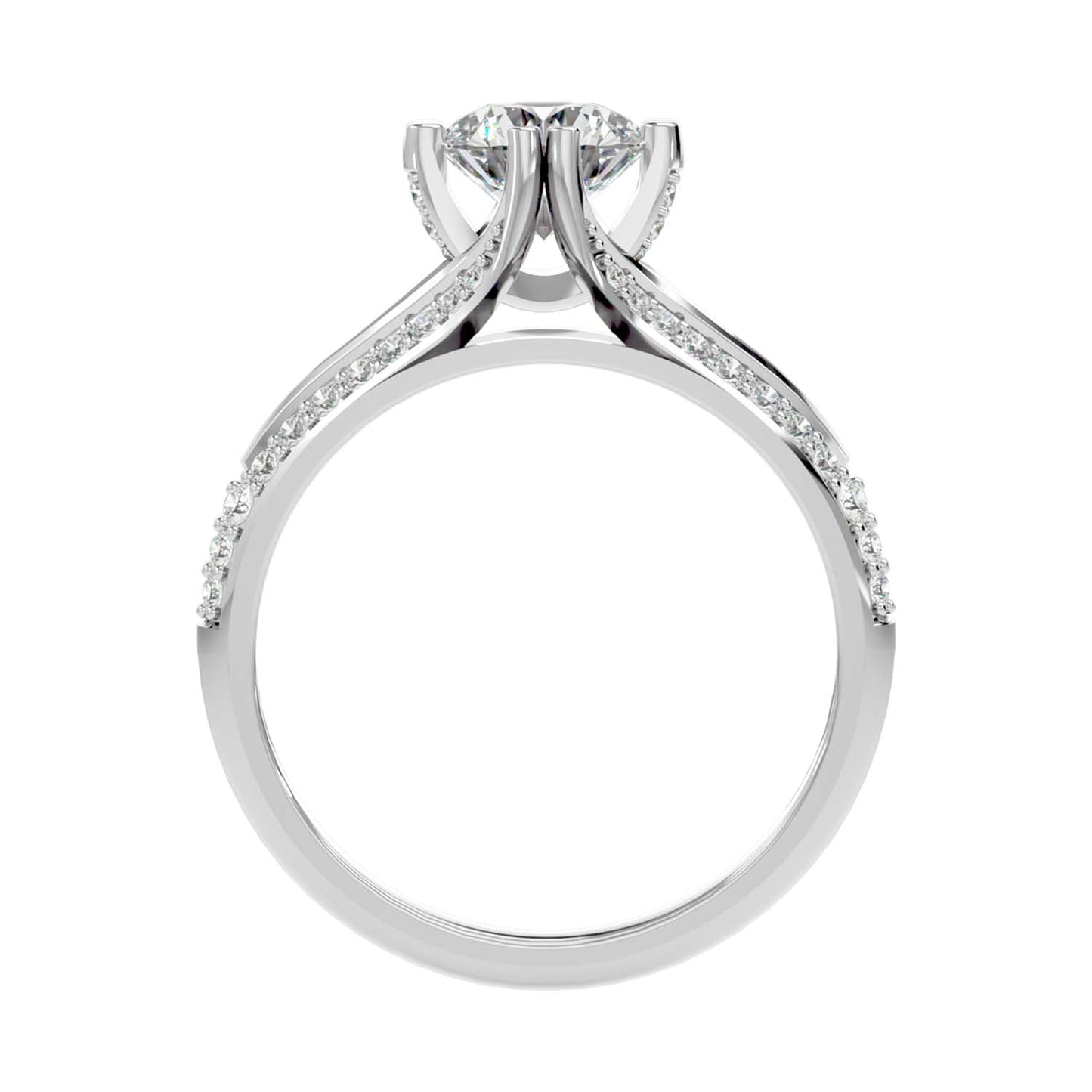 Solitaire Engagement Lab Diamond Ring 18 Karat White Gold Breit 60 Pointer Lab Diamond Ring Fiona Diamonds