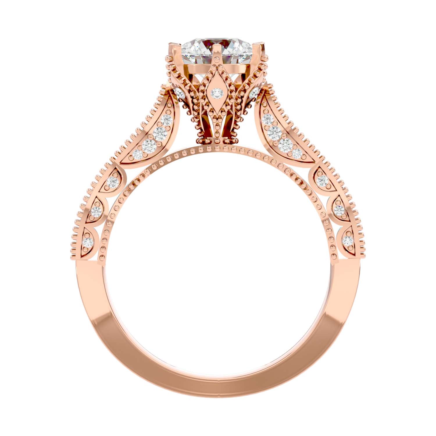 Solitaire Engagement Lab Diamond Ring 18 Karat Rose Gold Grinny 60 Pointer Lab Diamond Ring Fiona Diamonds