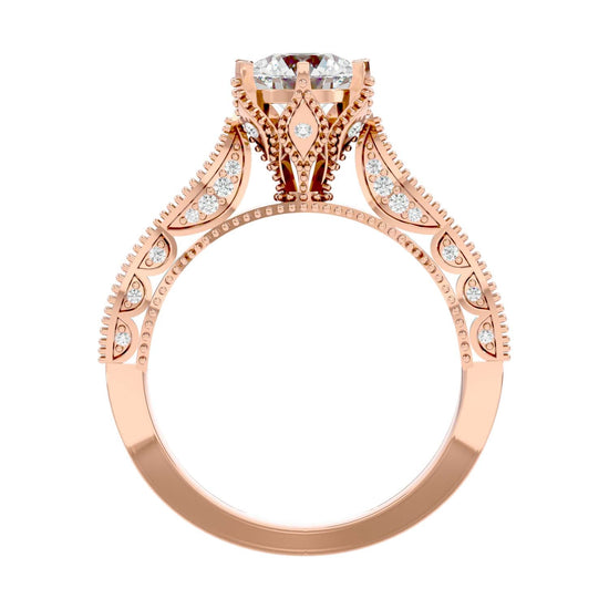 Solitaire Engagement Lab Diamond Ring 18 Karat Rose Gold Grinny 60 Pointer Lab Diamond Ring Fiona Diamonds