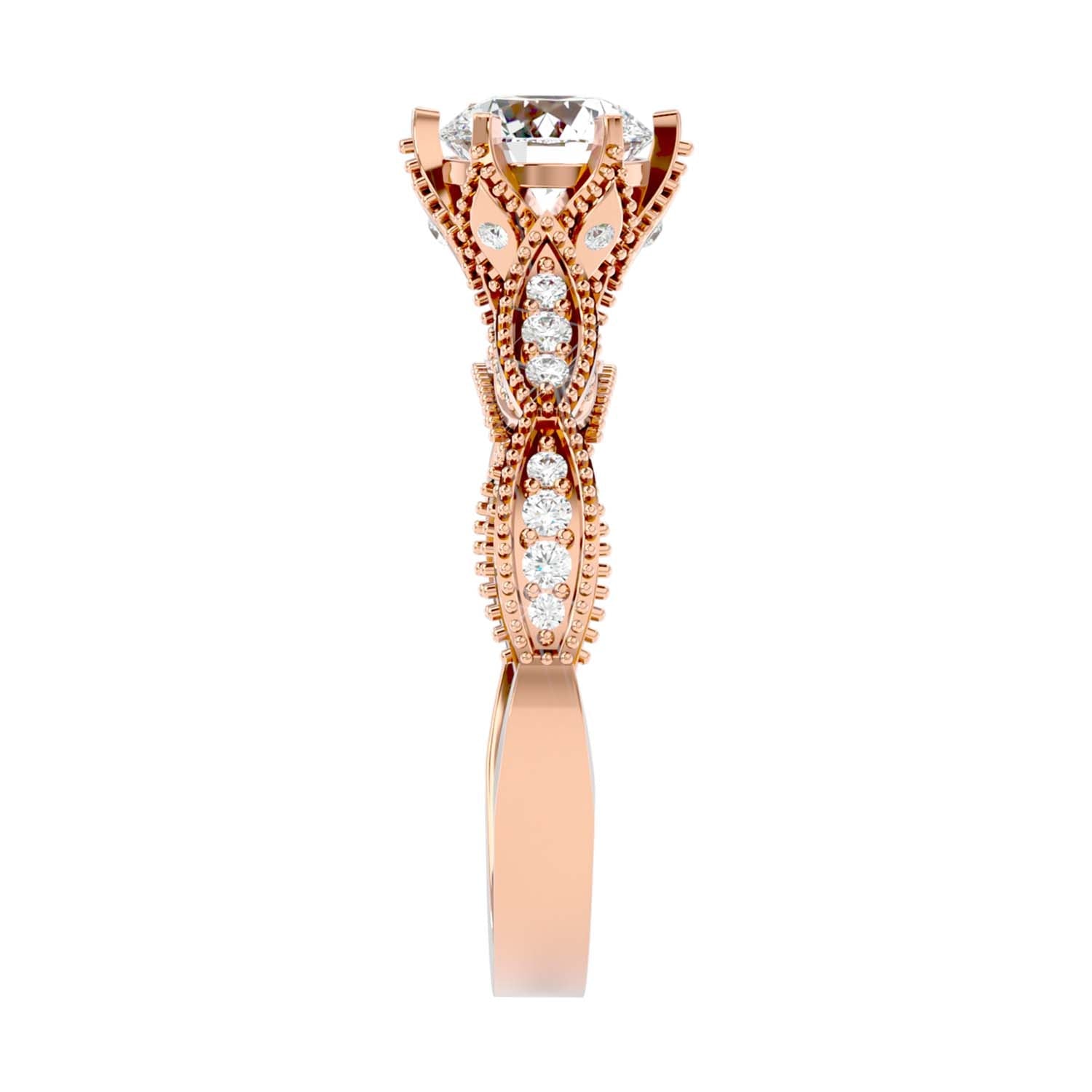 Solitaire Engagement Lab Diamond Ring 18 Karat Rose Gold Grinny 60 Pointer Lab Diamond Ring Fiona Diamonds