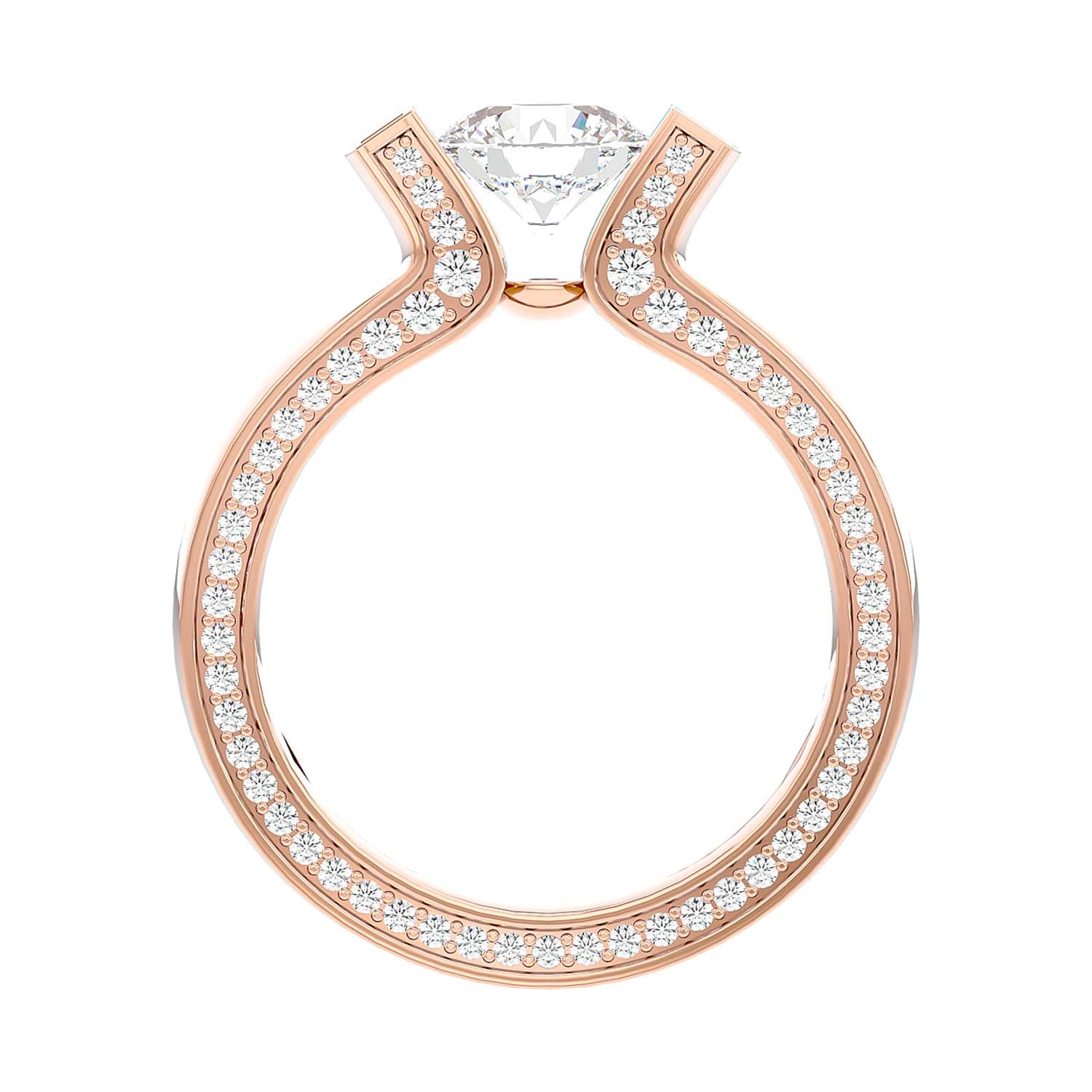 Solitaire Engagement Lab Diamond Ring 18 Karat Rose Gold Tensing 55 Pointer Lab Diamond Ring Fiona Diamonds