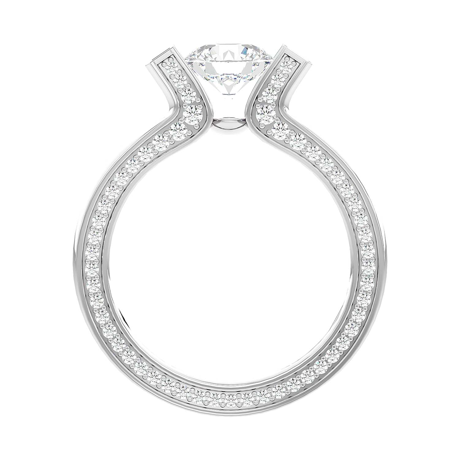 Solitaire Engagement Lab Diamond Ring 18 Karat White Gold Tensing 55 Pointer Lab Diamond Ring Fiona Diamonds