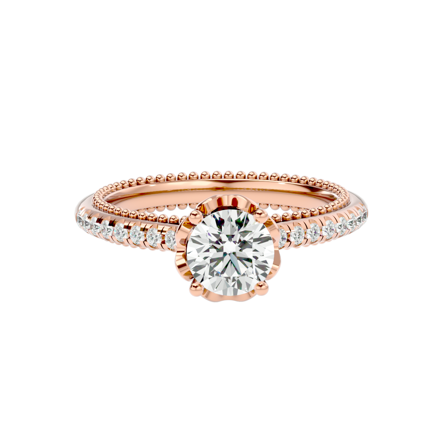 Load image into Gallery viewer, Solitaire Engagement Lab Diamond Ring 18 Karat Rose Gold Xila 55 Pointer Lab Diamond Ring Fiona Diamonds
