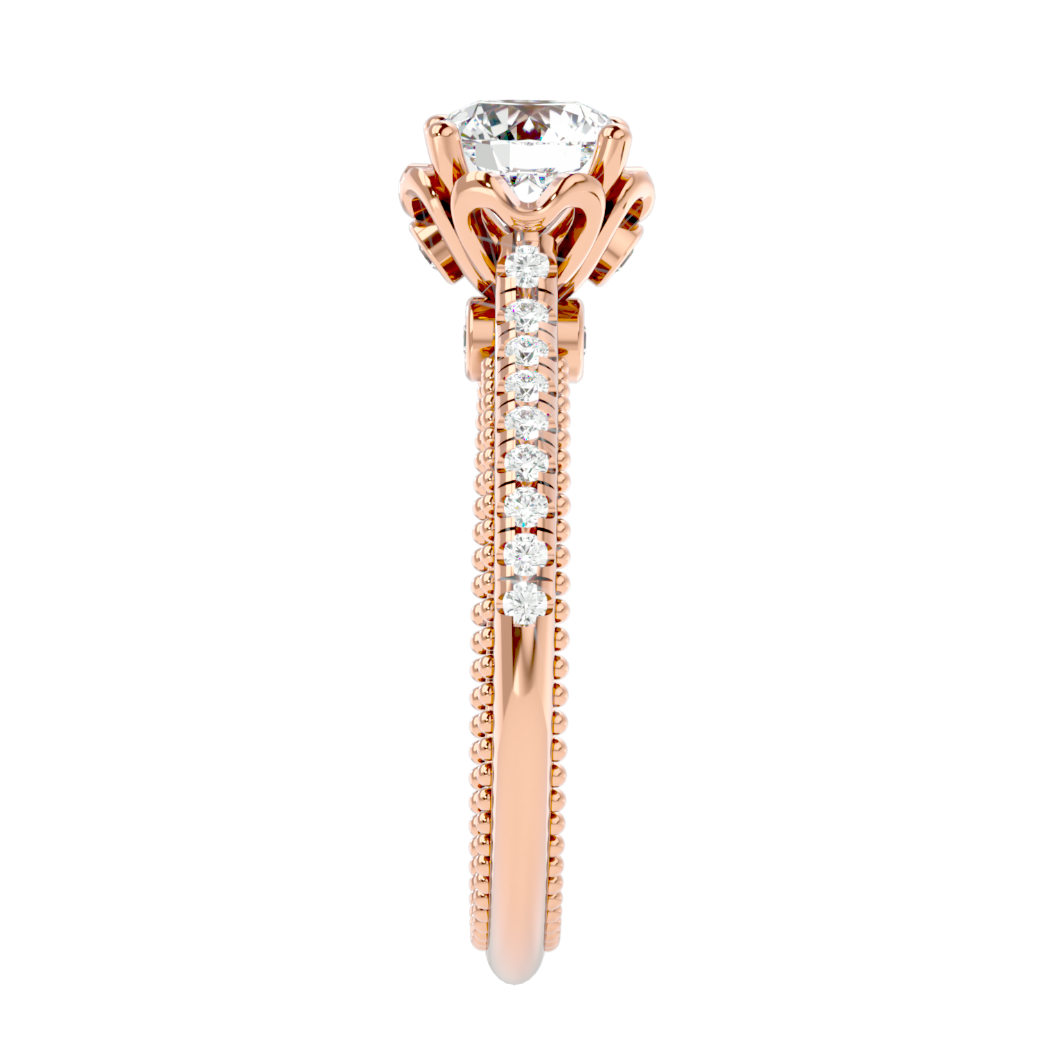 Solitaire Engagement Lab Diamond Ring 18 Karat Rose Gold Xila 55 Pointer Lab Diamond Ring Fiona Diamonds