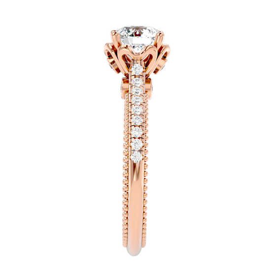 Load image into Gallery viewer, Solitaire Engagement Lab Diamond Ring 18 Karat Rose Gold Xila 55 Pointer Lab Diamond Ring Fiona Diamonds
