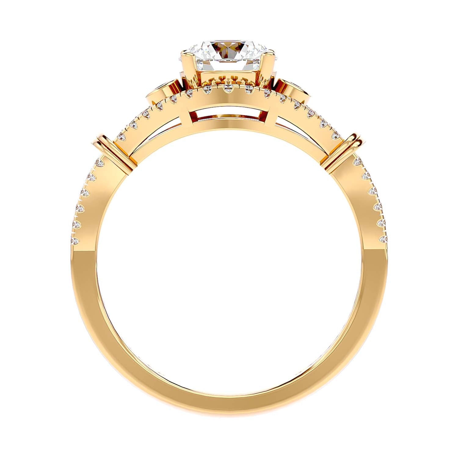 Solitaire Engagement Lab Diamond Ring 18 Karat Yellow Gold Vega 65 Pointer Lab Diamond Ring Fiona Diamonds