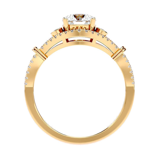 Solitaire Engagement Lab Diamond Ring 18 Karat Yellow Gold Vega 65 Pointer Lab Diamond Ring Fiona Diamonds
