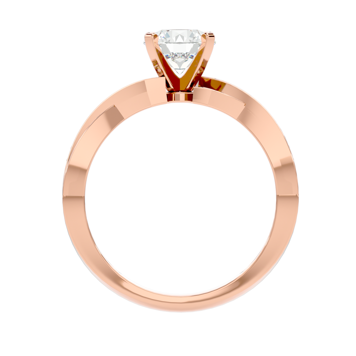 Load image into Gallery viewer, Solitaire Engagement Lab Diamond Ring 18 Karat Rose Gold Tourbillon 60 Pointer Lab Diamond Ring Fiona Diamonds
