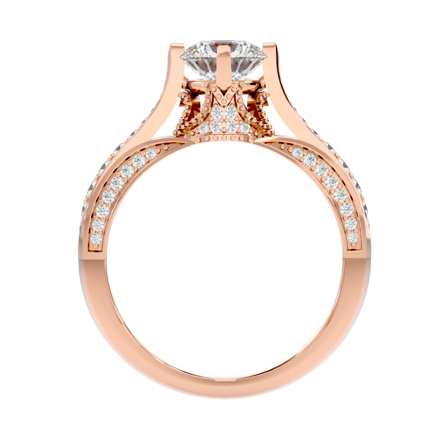 Solitaire Engagement Lab Diamond Ring 18 Karat Rose Gold Skewi 60 Pointer Lab Diamond Ring Fiona Diamonds