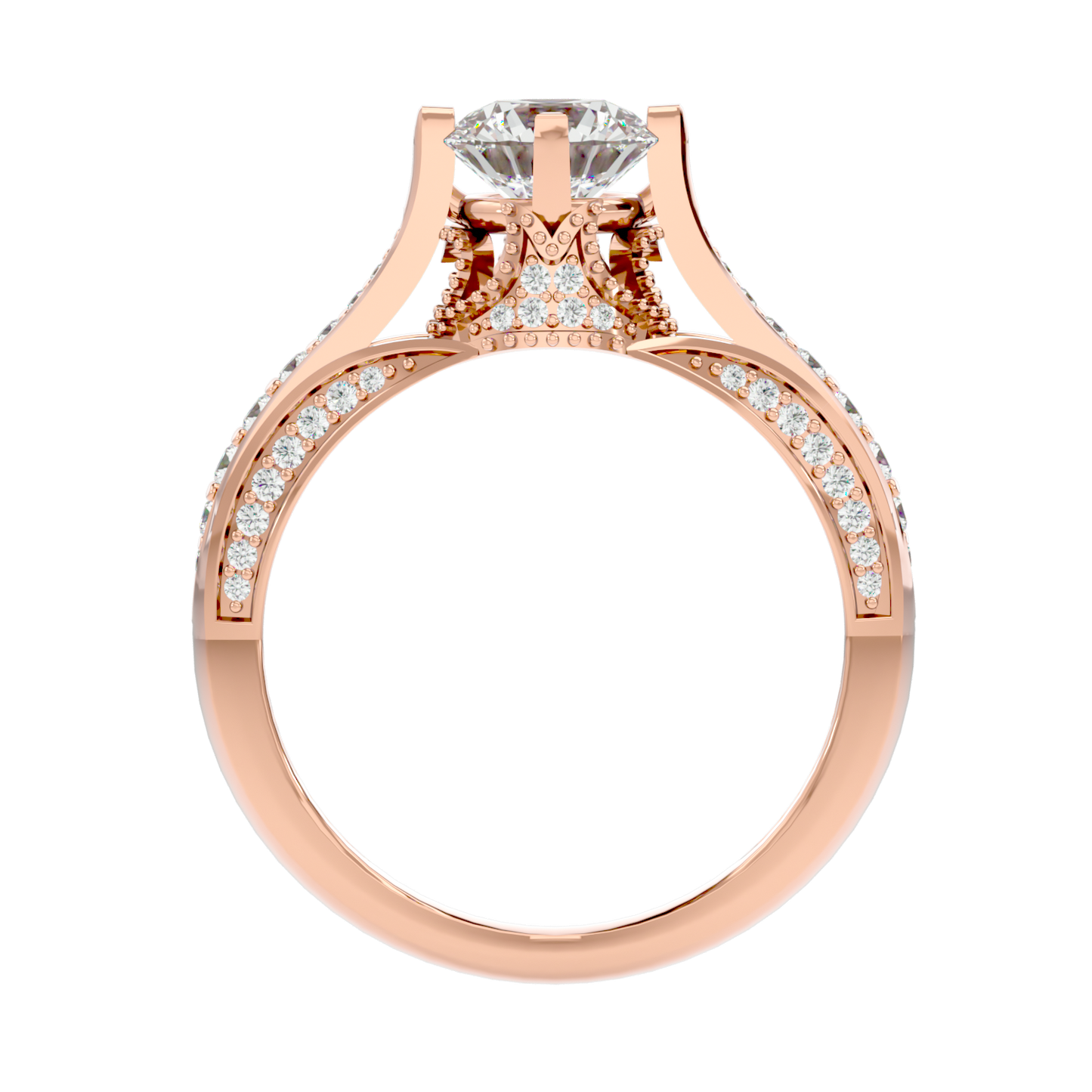 Load image into Gallery viewer, Solitaire Engagement Lab Diamond Ring 18 Karat Rose Gold Skewi 60 Pointer Lab Diamond Ring Fiona Diamonds
