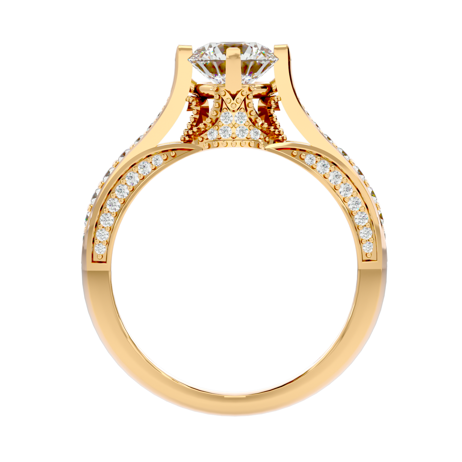 Solitaire Engagement Lab Diamond Ring 18 Karat Yellow Gold Skewi 60 Pointer Lab Diamond Ring Fiona Diamonds