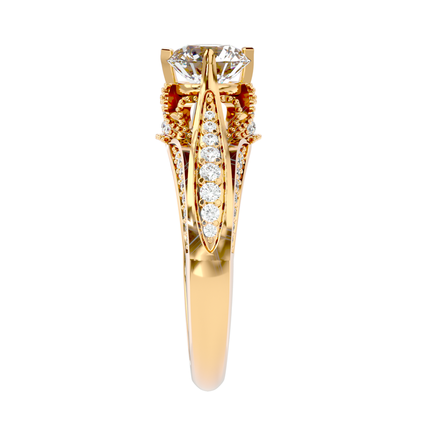 Solitaire Engagement Lab Diamond Ring 18 Karat Yellow Gold Skewi 60 Pointer Lab Diamond Ring Fiona Diamonds