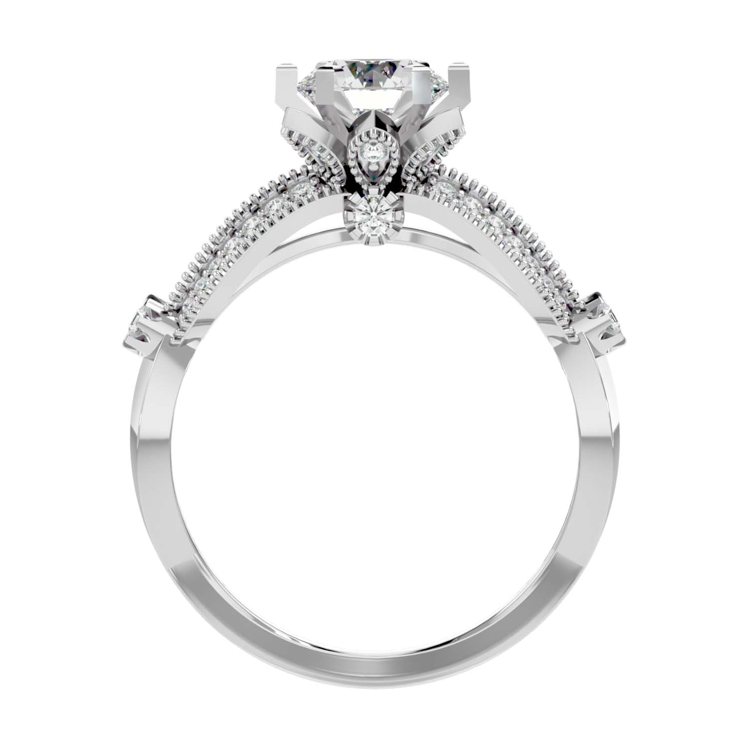 Solitaire Engagement Lab Diamond Ring 18 Karat White Gold Ruban 60 Pointer Lab Diamond Ring Fiona Diamonds
