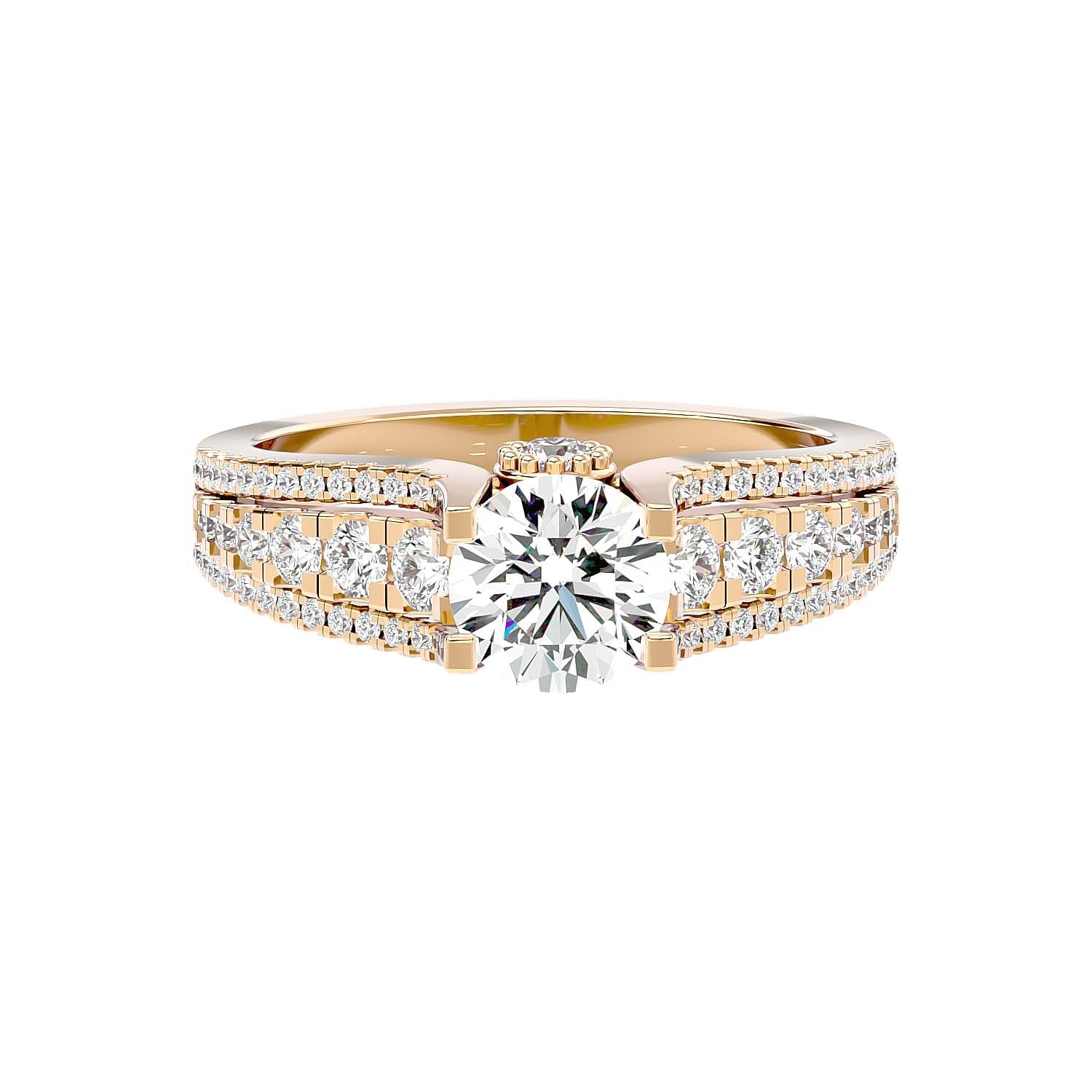 Solitaire Engagement Lab Diamond Ring 18 Karat Yellow Gold Trancy 65 Pointer Lab Diamond Ring Fiona Diamonds