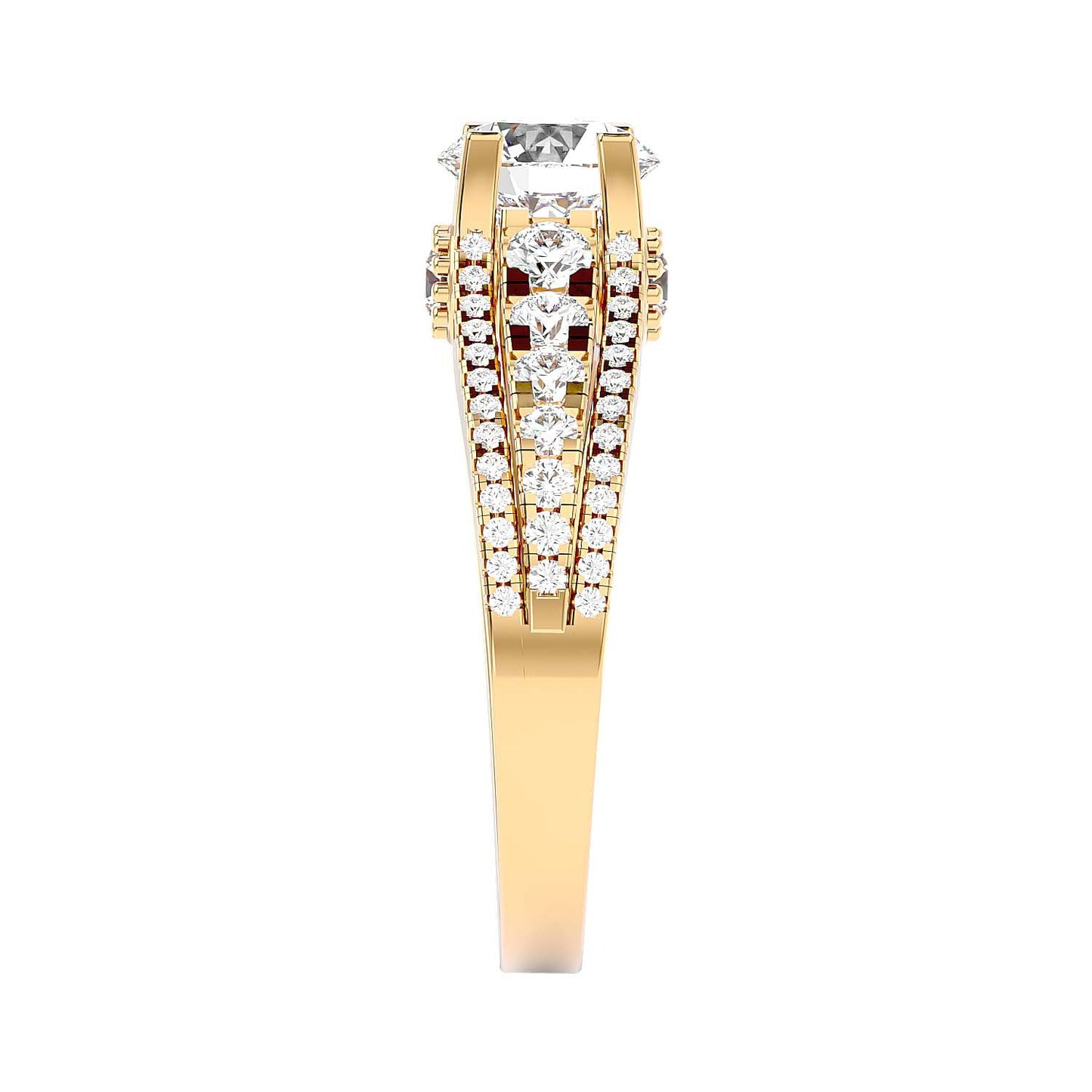 Solitaire Engagement Lab Diamond Ring 18 Karat Yellow Gold Trancy 65 Pointer Lab Diamond Ring Fiona Diamonds