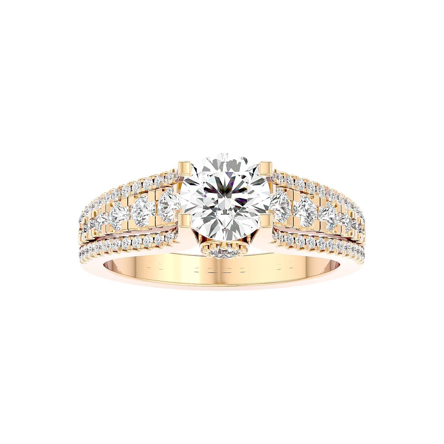 Solitaire Engagement Lab Diamond Ring 18 Karat Yellow Gold Trancy 65 Pointer Lab Diamond Ring Fiona Diamonds