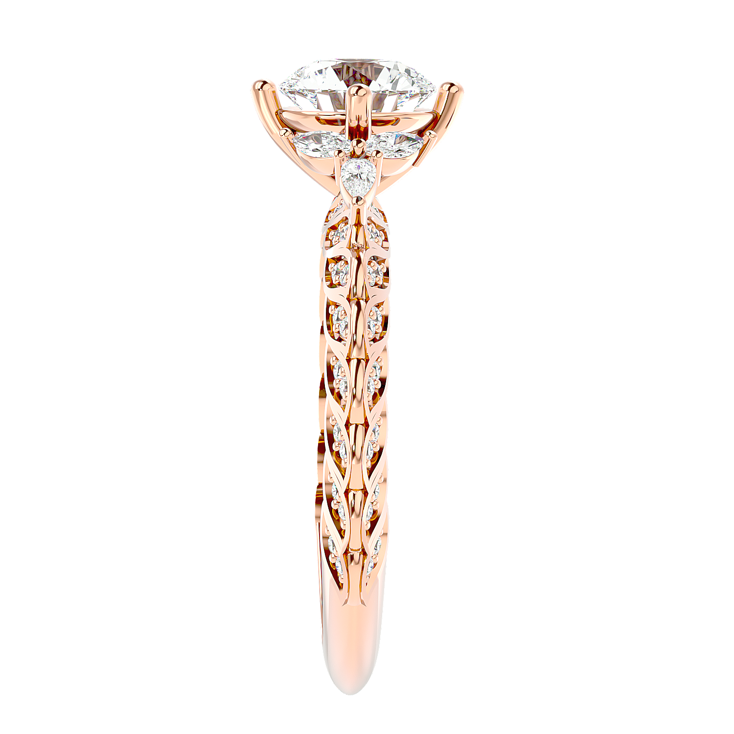 Solitaire Engagement Lab Diamond Ring 18 Karat Rose Gold Impeccabile Lab Diamonds Ring Fiona Diamonds