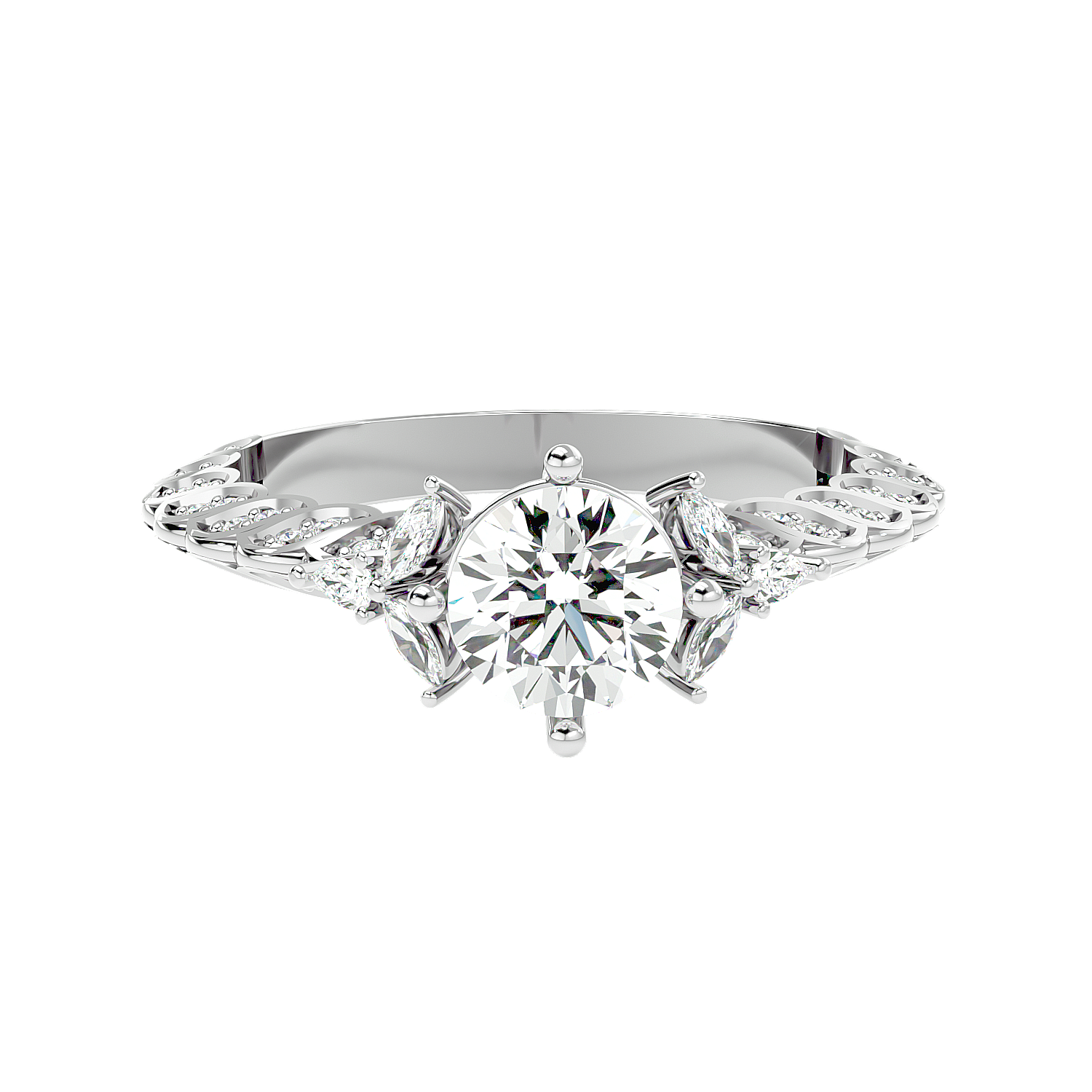 Solitaire Engagement Lab Diamond Ring 18 Karat White Gold Impeccabile Lab Diamonds Ring Fiona Diamonds