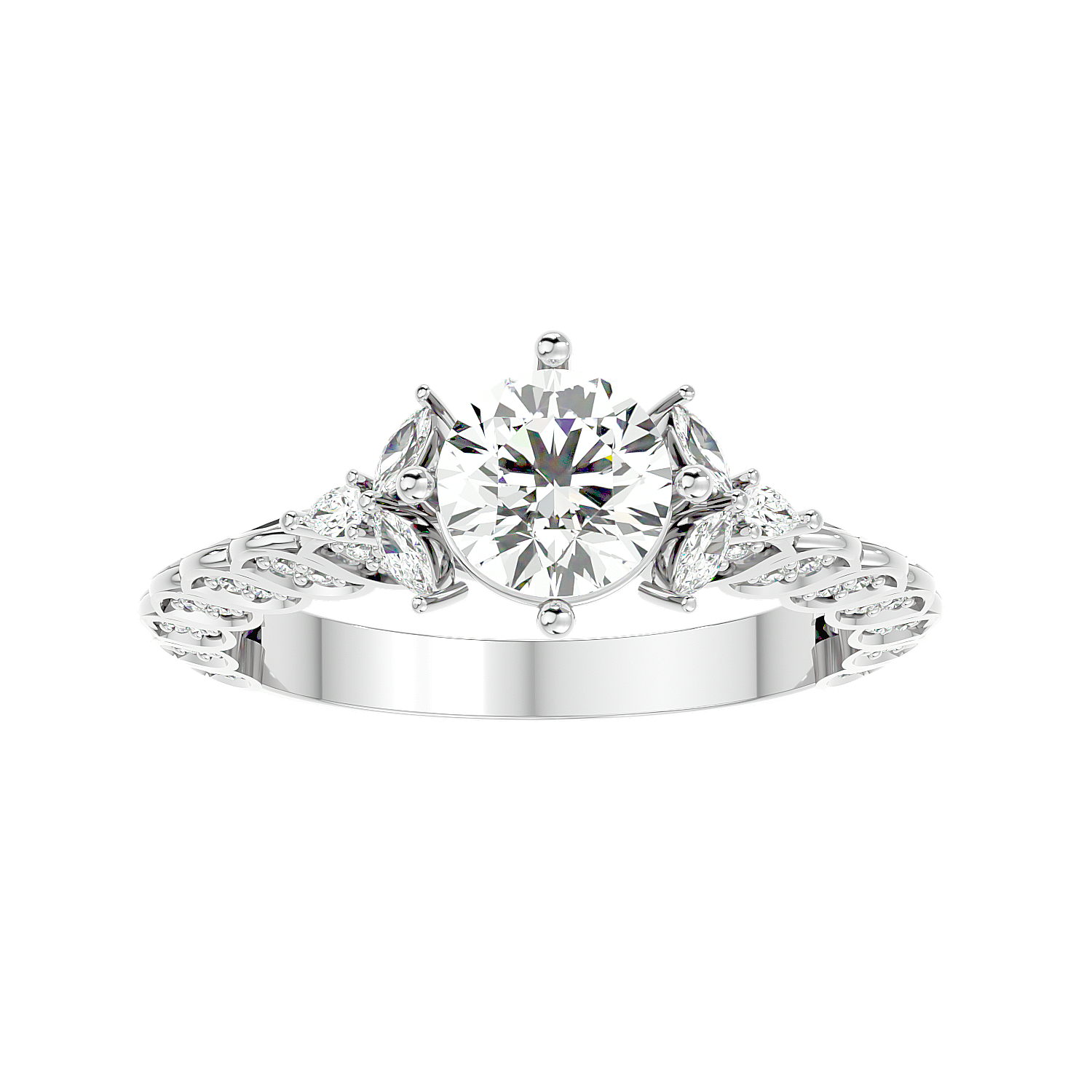 Solitaire Engagement Lab Diamond Ring 18 Karat White Gold Impeccabile Lab Diamonds Ring Fiona Diamonds