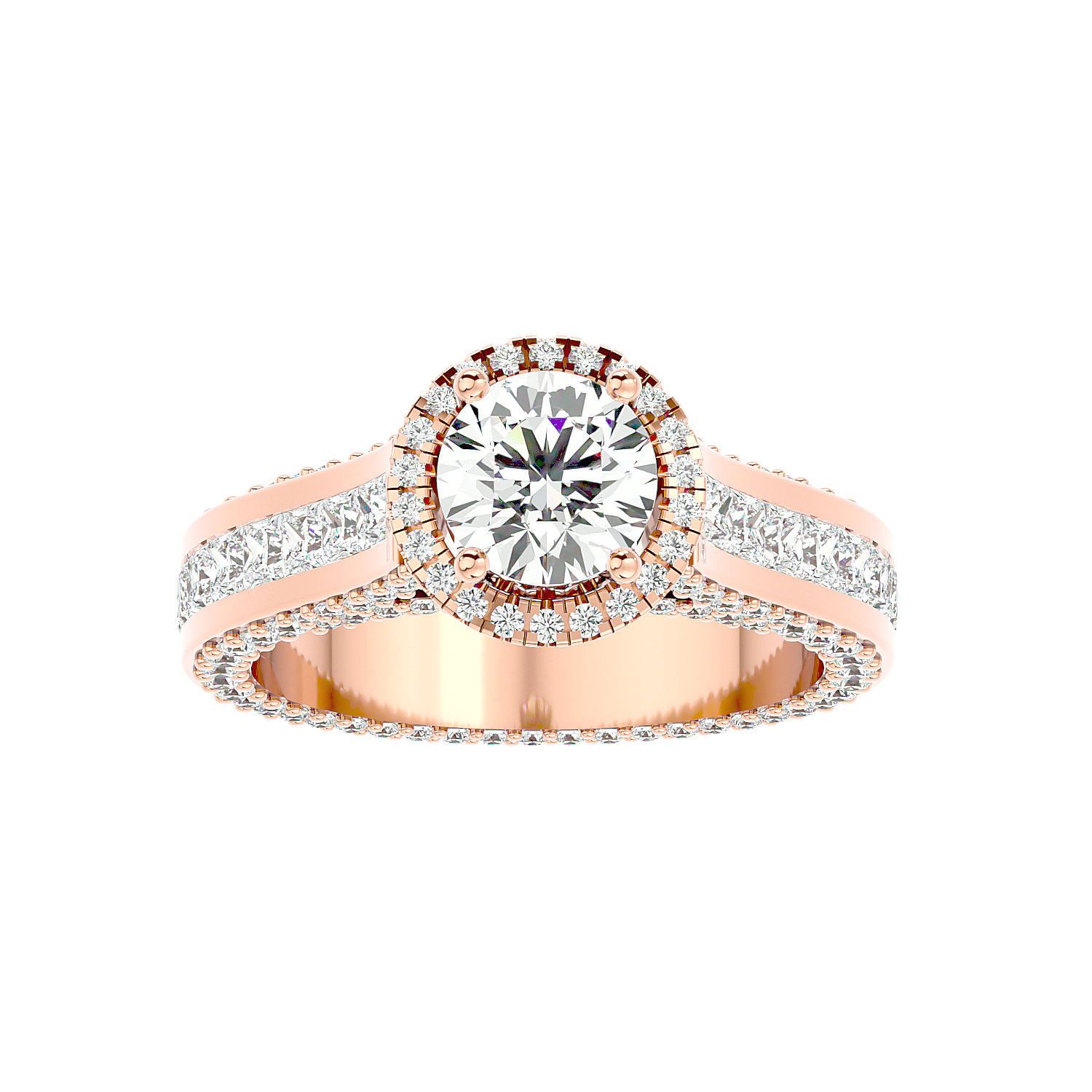 Solitaire Engagement Lab Diamond Ring 18 Karat Rose Gold Geweldig 50 Pointer Halo Lab Diamond Ring Fiona Diamonds