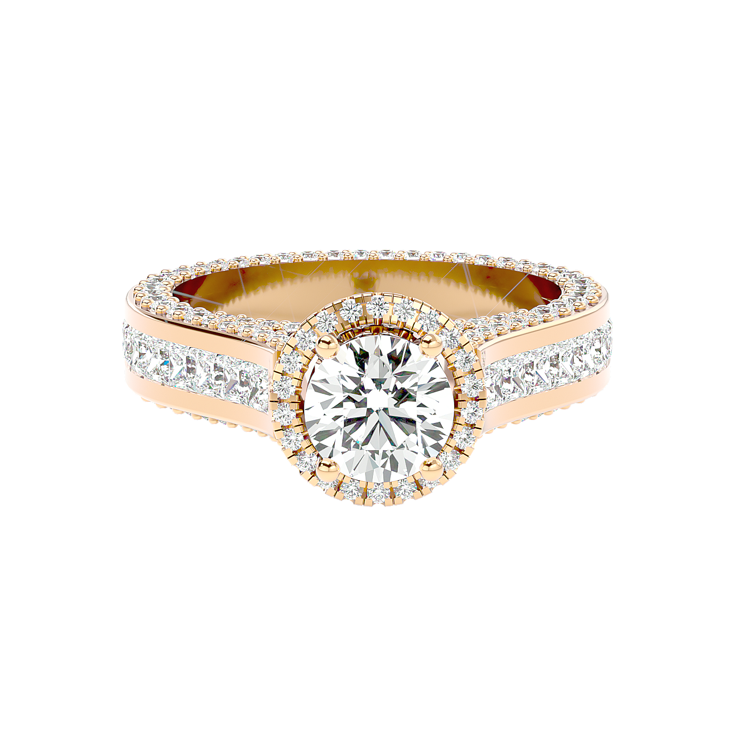 Solitaire Engagement Lab Diamond Ring 18 Karat Yellow Gold Geweldig 50 Pointer Halo Lab Diamond Ring Fiona Diamonds