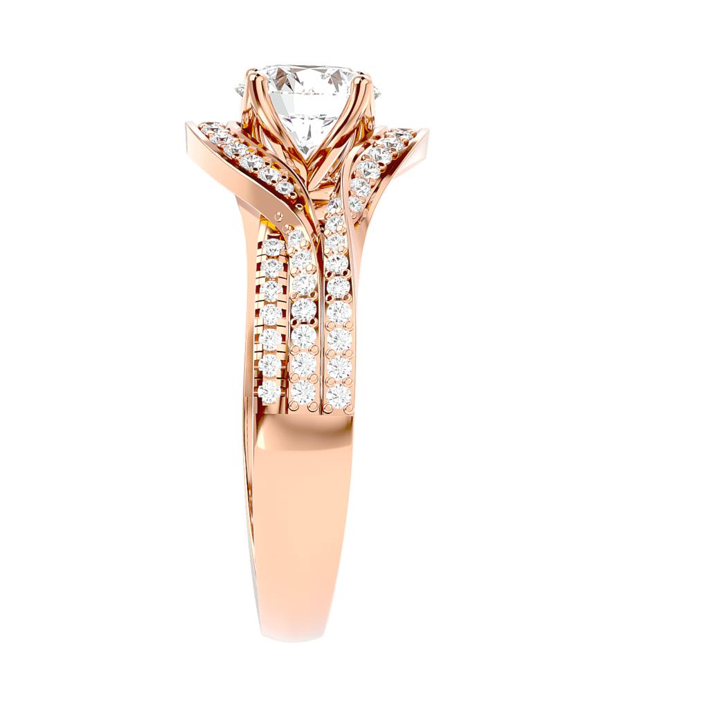 Solitaire Engagement Lab Diamond Ring 18 Karat Rose Gold Caught in the Eye 55 Pointer Lab Diamond Ring Fiona Diamonds