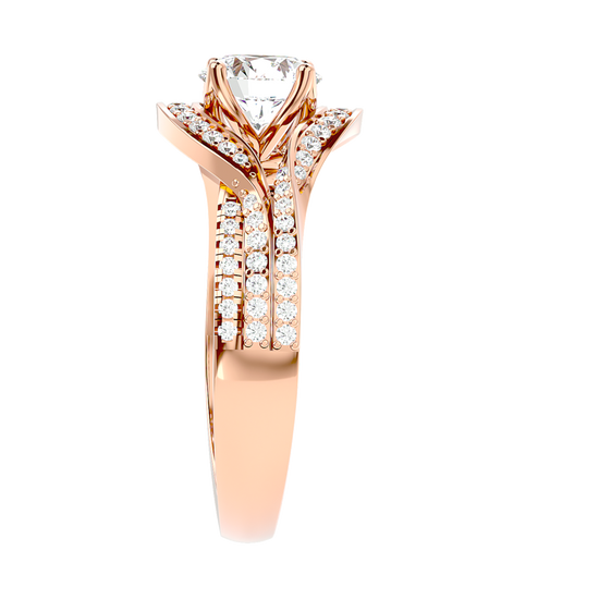 Load image into Gallery viewer, Solitaire Engagement Lab Diamond Ring 18 Karat Rose Gold Caught in the Eye 55 Pointer Lab Diamond Ring Fiona Diamonds
