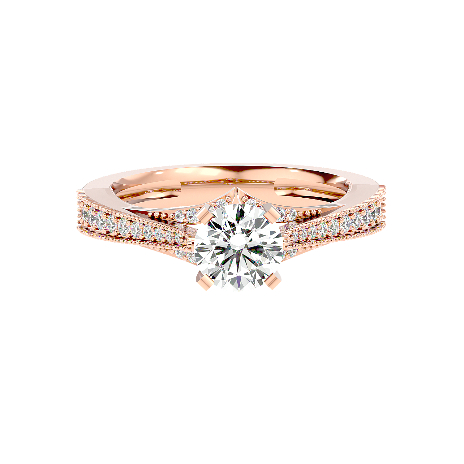 Solitaire Engagement Lab Diamond Ring 18 Karat Rose Gold Belza 50 Pointer Lab Diamond Ring Fiona Diamonds