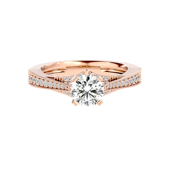 Load image into Gallery viewer, Solitaire Engagement Lab Diamond Ring 18 Karat Rose Gold Belza 50 Pointer Lab Diamond Ring Fiona Diamonds
