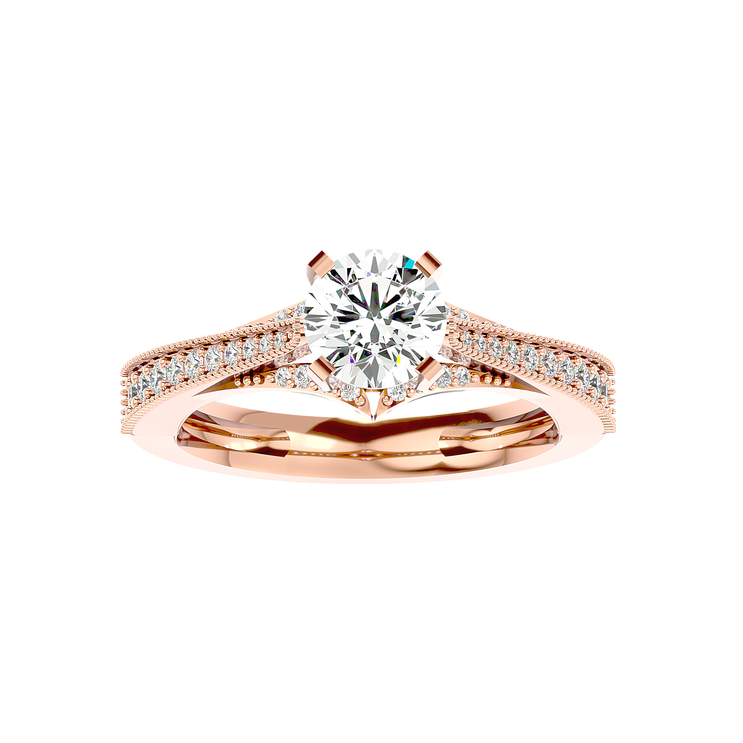 Solitaire Engagement Lab Diamond Ring 18 Karat Rose Gold Belza 50 Pointer Lab Diamond Ring Fiona Diamonds