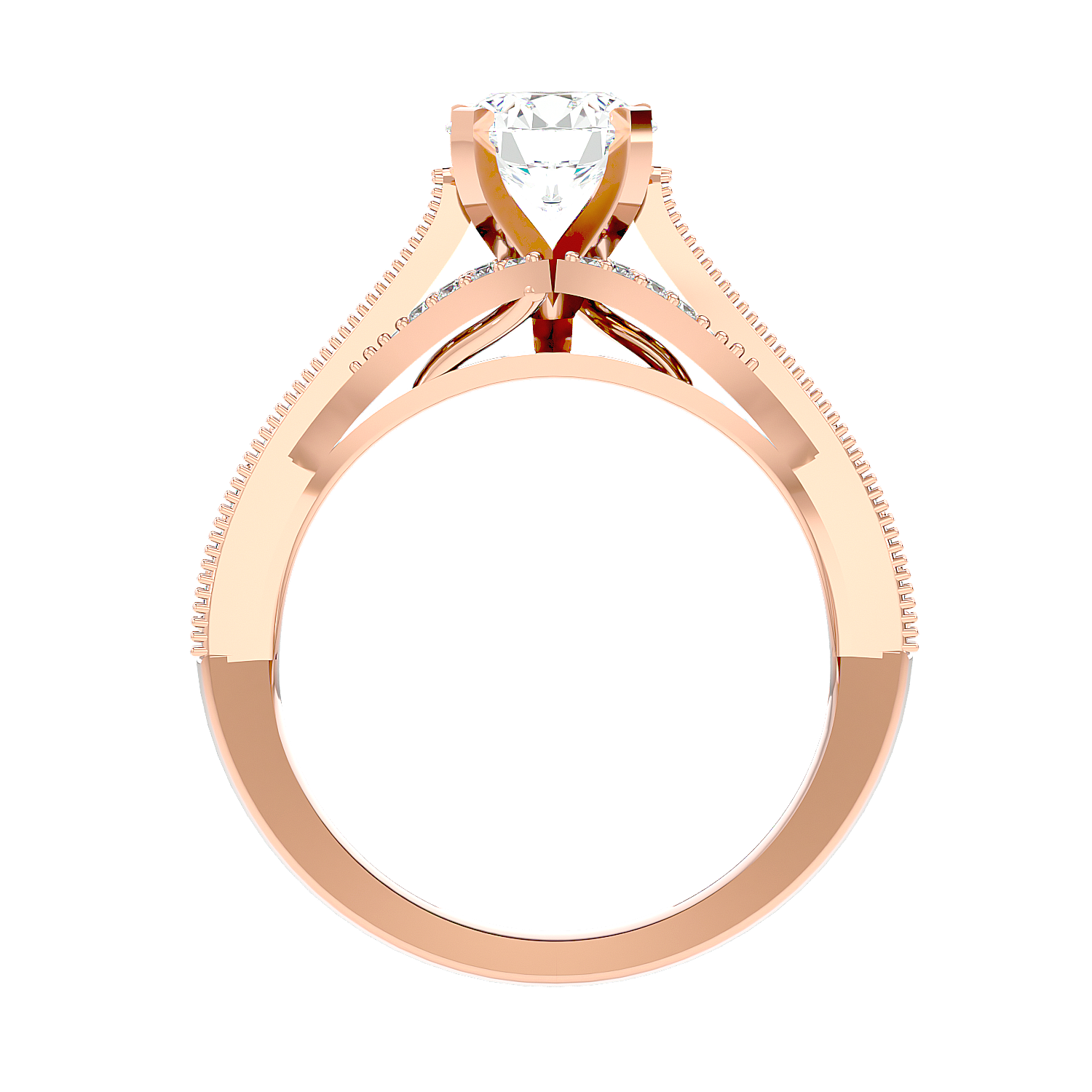 Solitaire Engagement Lab Diamond Ring 18 Karat Rose Gold Belza 50 Pointer Lab Diamond Ring Fiona Diamonds