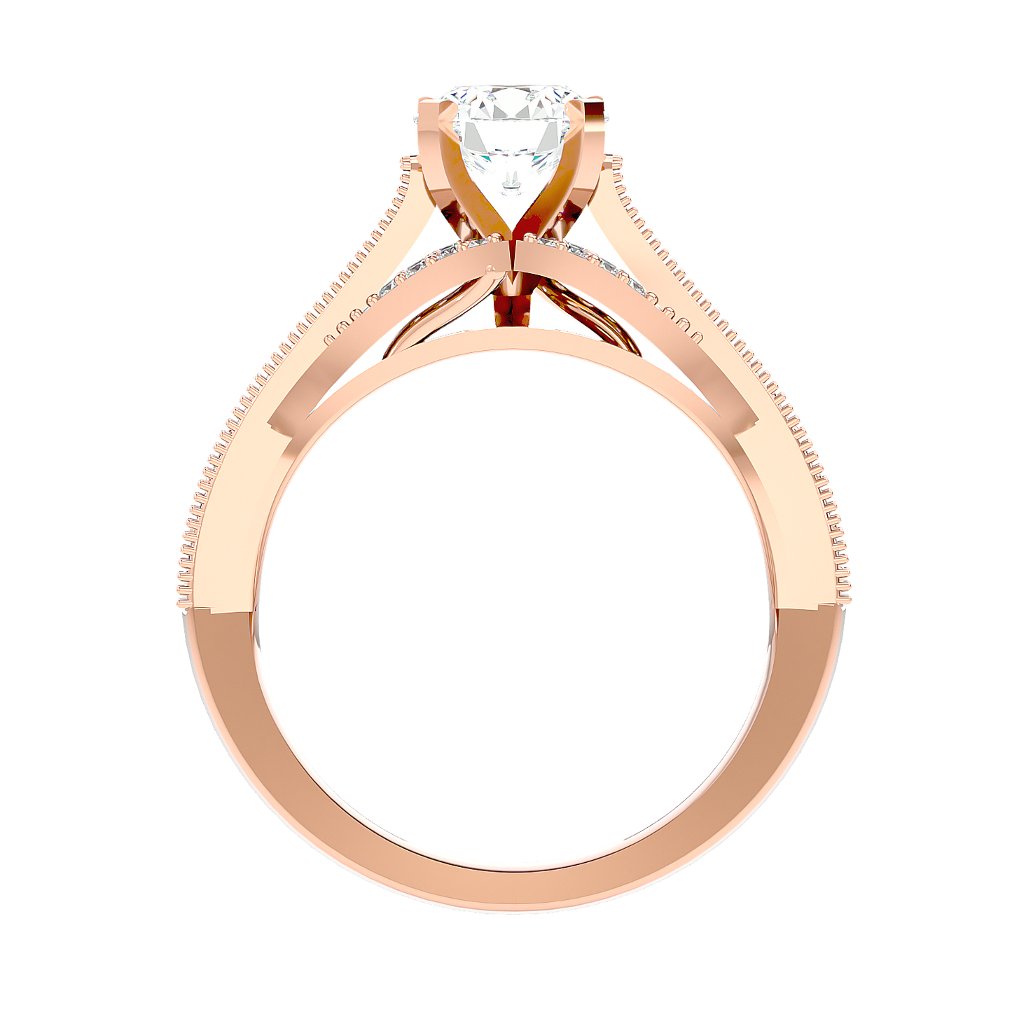 Load image into Gallery viewer, Solitaire Engagement Lab Diamond Ring 18 Karat Rose Gold Belza 50 Pointer Lab Diamond Ring Fiona Diamonds
