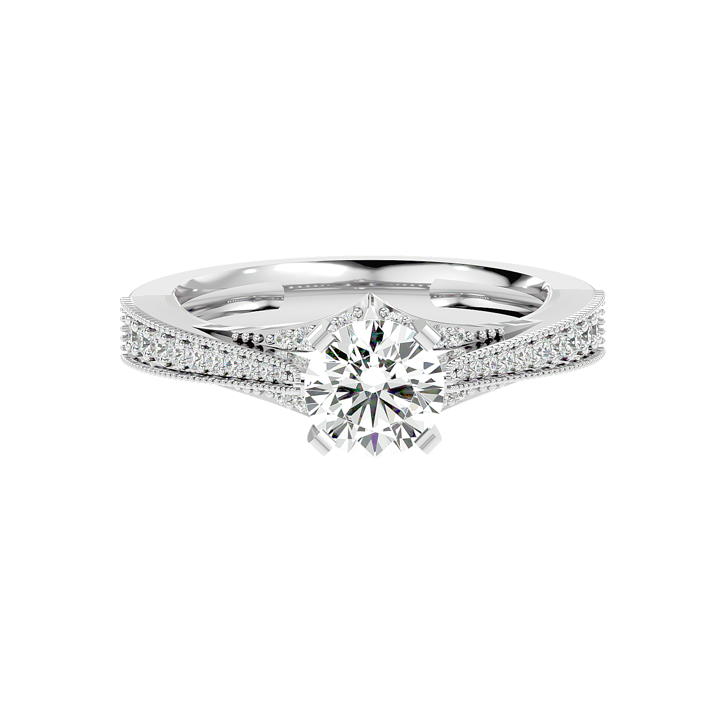 Solitaire Engagement Lab Diamond Ring 18 Karat White Gold Belza 50 Pointer Lab Diamond Ring Fiona Diamonds