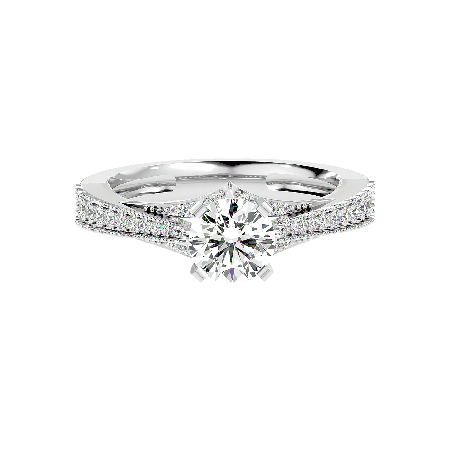 Solitaire Engagement Lab Diamond Ring 18 Karat White Gold Belza 50 Pointer Lab Diamond Ring Fiona Diamonds