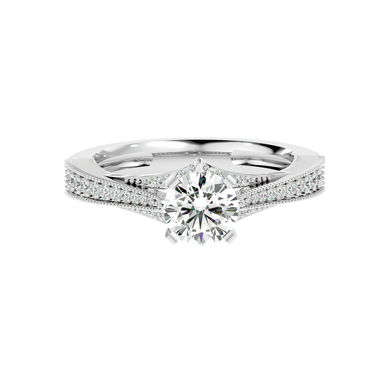 Solitaire Engagement Lab Diamond Ring 18 Karat White Gold Belza 50 Pointer Lab Diamond Ring Fiona Diamonds