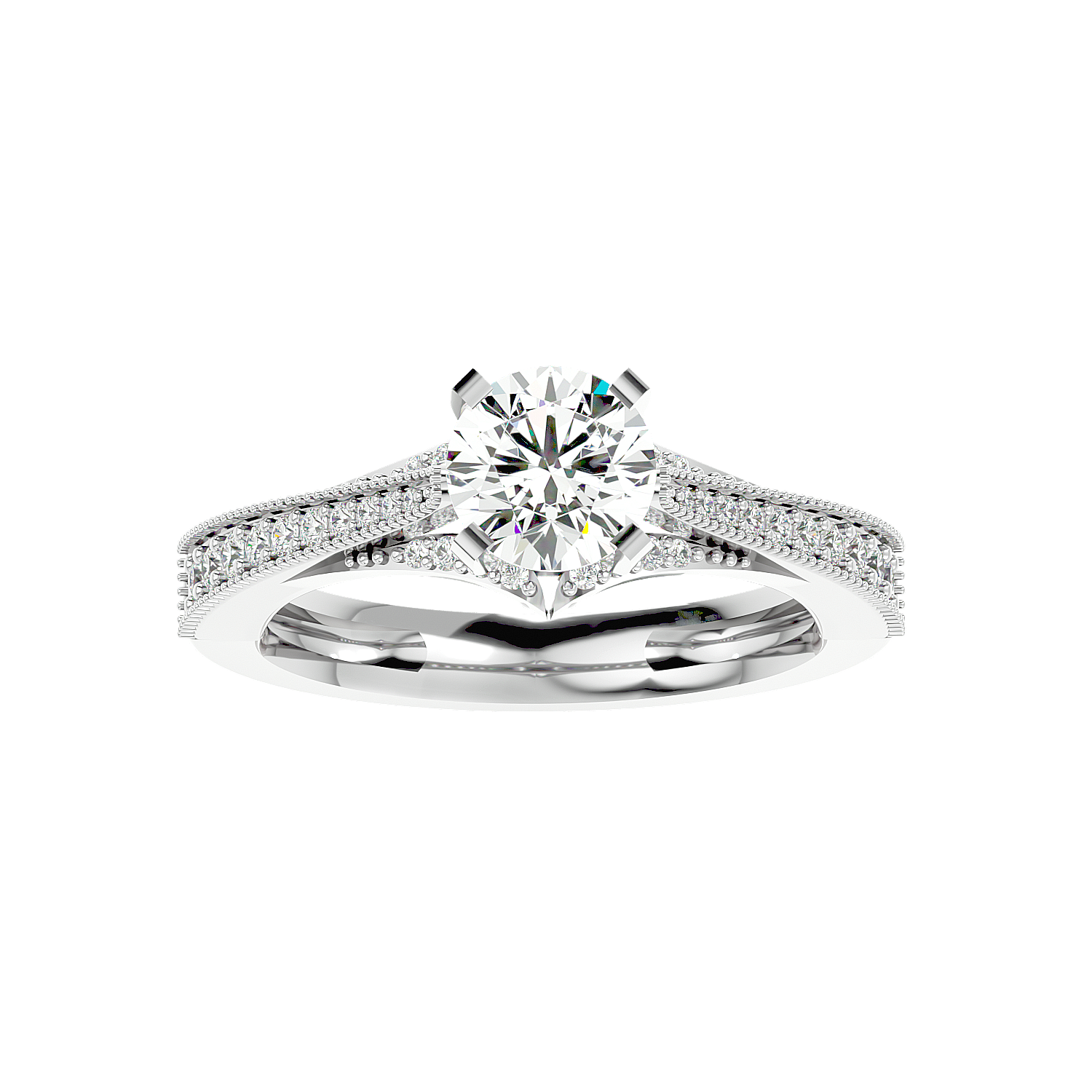 Lab Diamond Rings Belza 50 Pointer Round Lab Diamond Ring